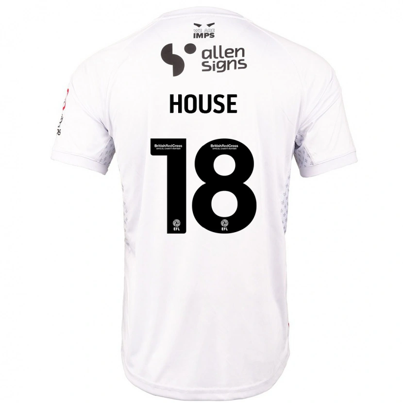 Danxen Bambino Maglia Ben House #18 Rosso Bianco Kit Gara Away 2024/25 Maglietta