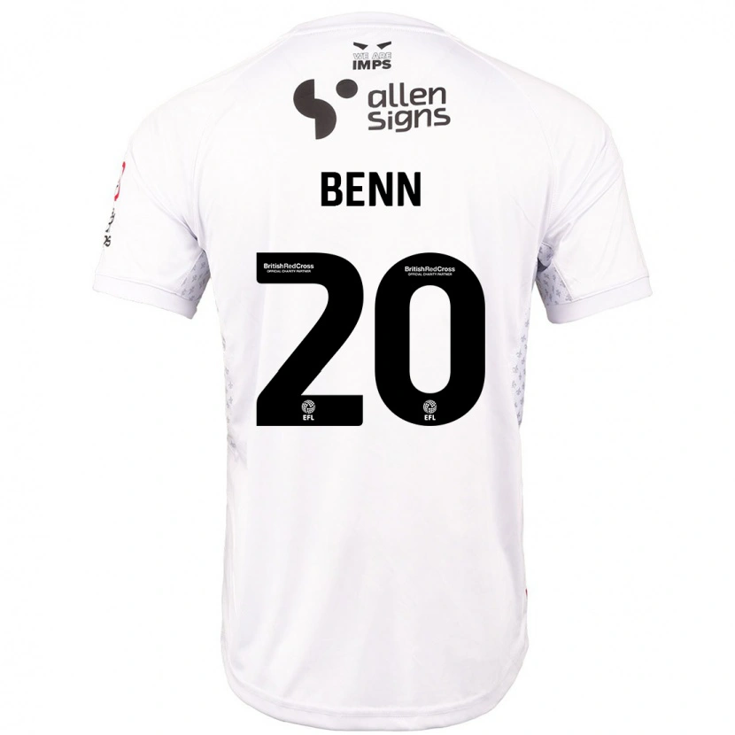 Danxen Bambino Maglia Jay Benn #20 Rosso Bianco Kit Gara Away 2024/25 Maglietta