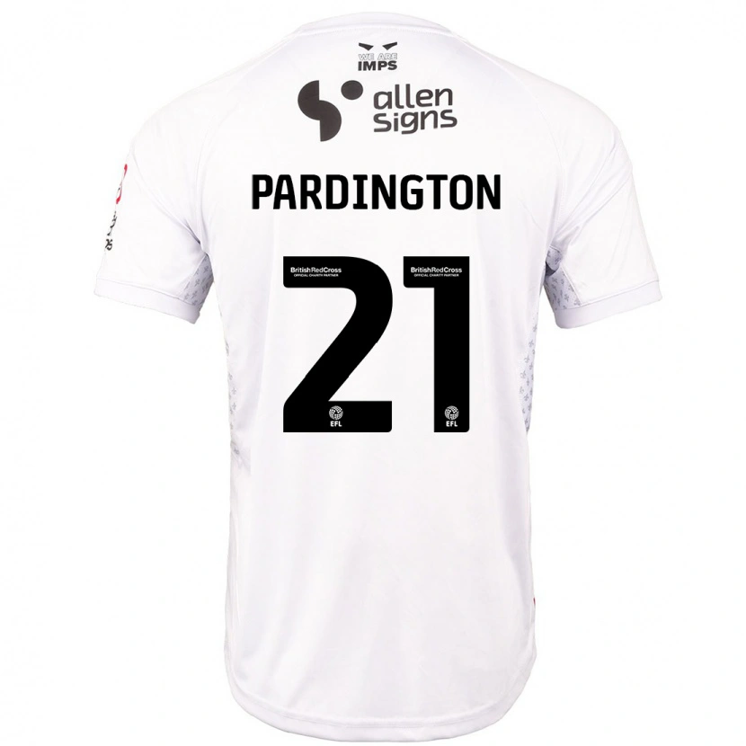 Danxen Bambino Maglia Jamie Pardington #21 Rosso Bianco Kit Gara Away 2024/25 Maglietta