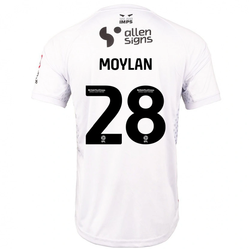 Danxen Bambino Maglia Jack Moylan #28 Rosso Bianco Kit Gara Away 2024/25 Maglietta