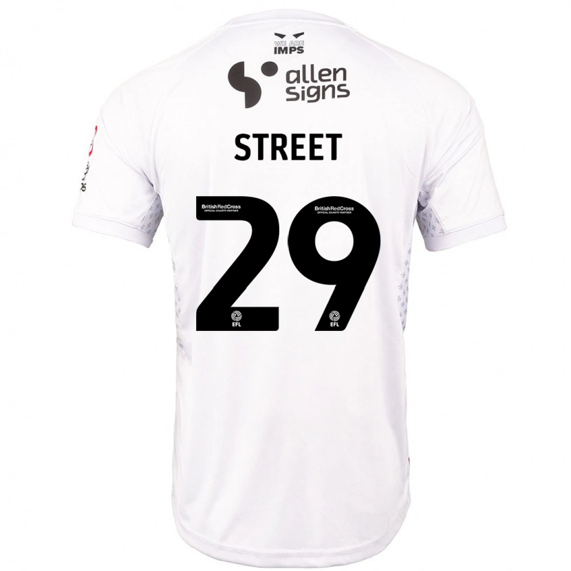 Danxen Bambino Maglia Robert Street #29 Rosso Bianco Kit Gara Away 2024/25 Maglietta