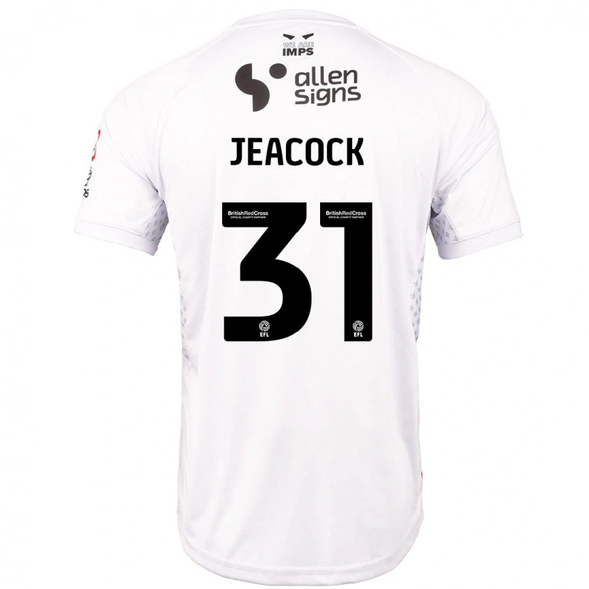 Danxen Bambino Maglia Zach Jeacock #31 Rosso Bianco Kit Gara Away 2024/25 Maglietta
