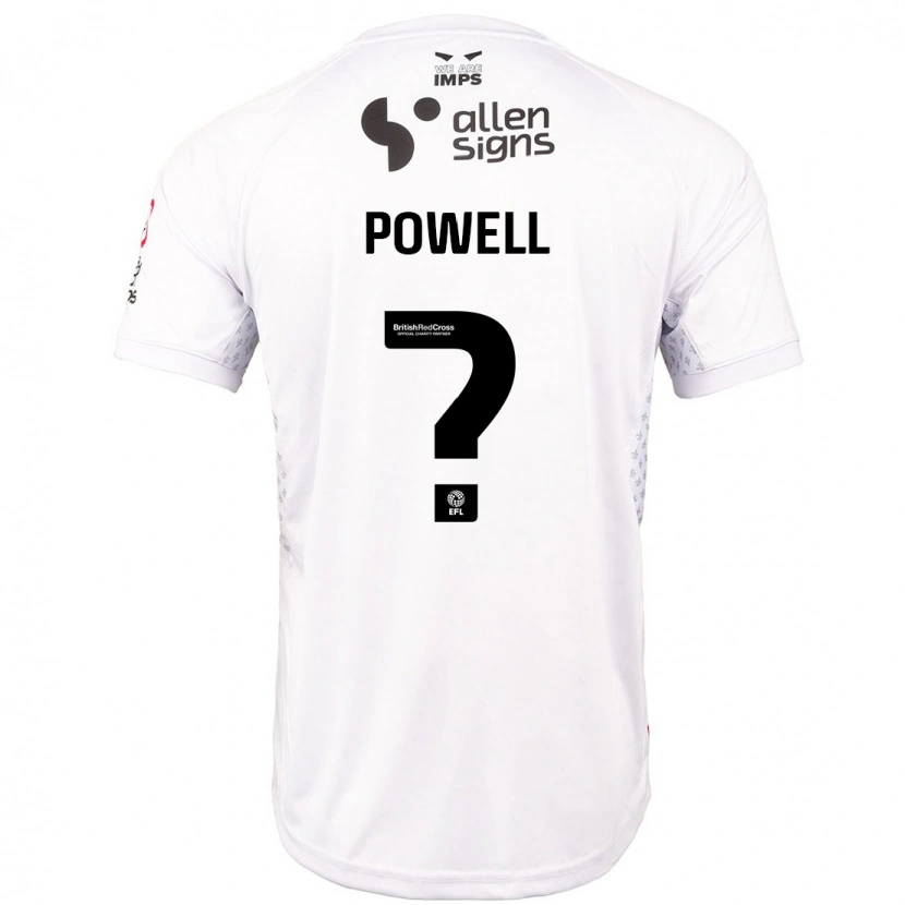 Danxen Bambino Maglia Darryl Powell #0 Rosso Bianco Kit Gara Away 2024/25 Maglietta