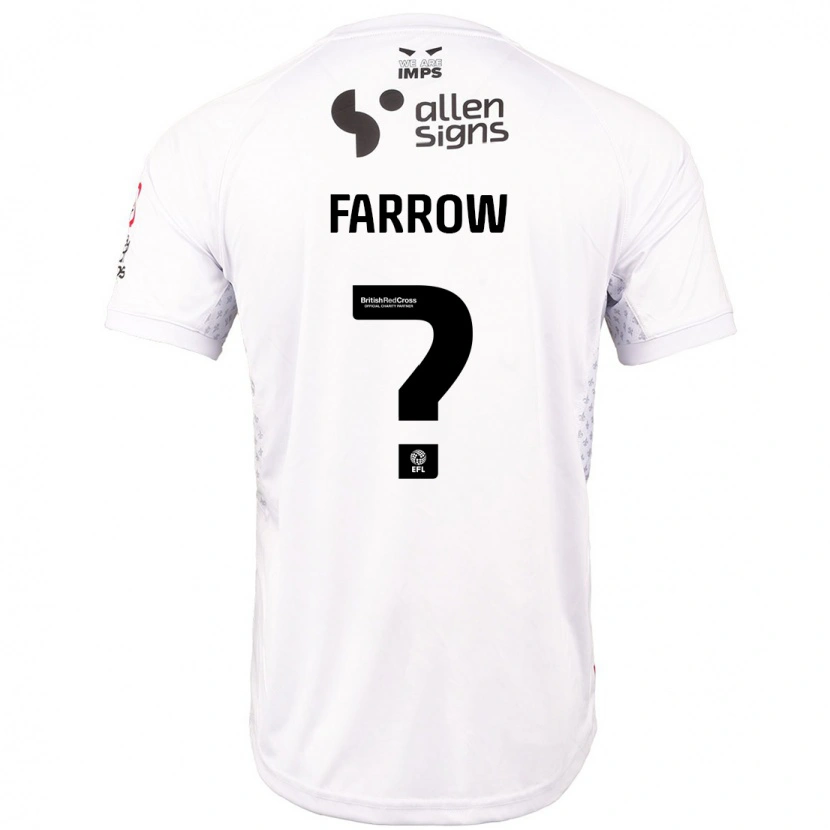 Danxen Bambino Maglia Lucy Farrow #0 Rosso Bianco Kit Gara Away 2024/25 Maglietta