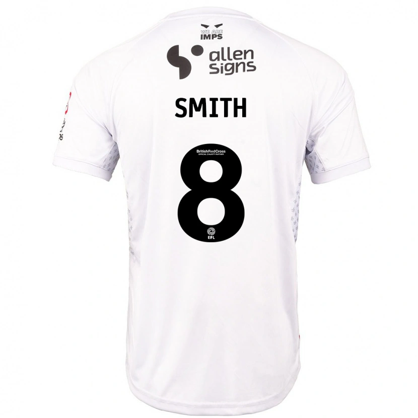 Danxen Bambino Maglia Alistair Smith #8 Rosso Bianco Kit Gara Away 2024/25 Maglietta