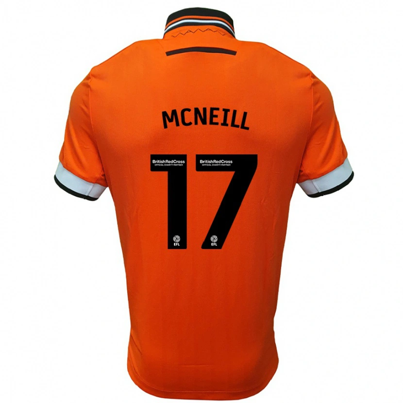 Danxen Bambino Maglia Charlie Mcneill #17 Arancione Bianco Kit Gara Away 2024/25 Maglietta