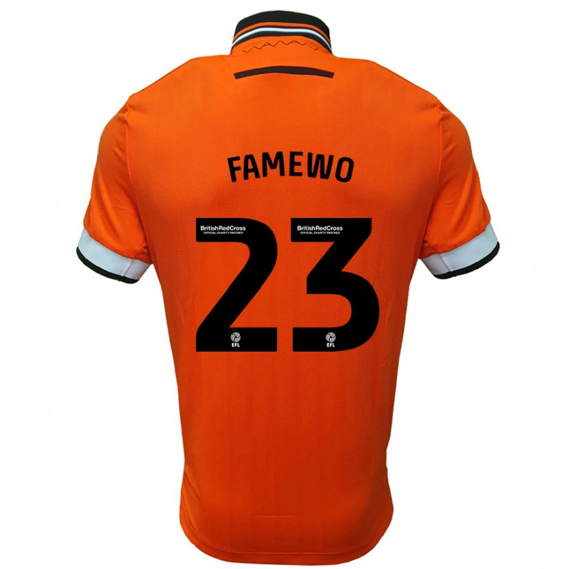 Danxen Bambino Maglia Akin Famewo #23 Arancione Bianco Kit Gara Away 2024/25 Maglietta