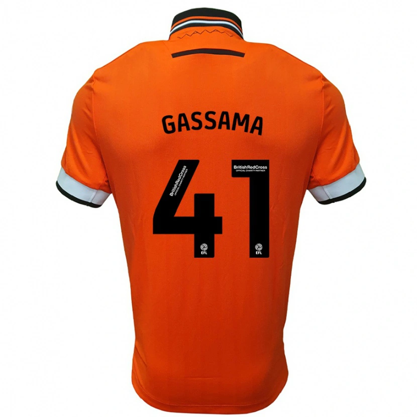 Danxen Bambino Maglia Djeidi Gassama #41 Arancione Bianco Kit Gara Away 2024/25 Maglietta