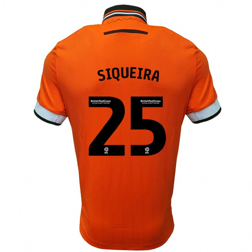 Danxen Bambino Maglia Guilherme Siqueira #25 Arancione Bianco Kit Gara Away 2024/25 Maglietta