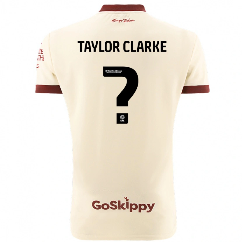 Danxen Bambino Maglia Omar Taylor-Clarke #0 Crema Bianco Kit Gara Away 2024/25 Maglietta