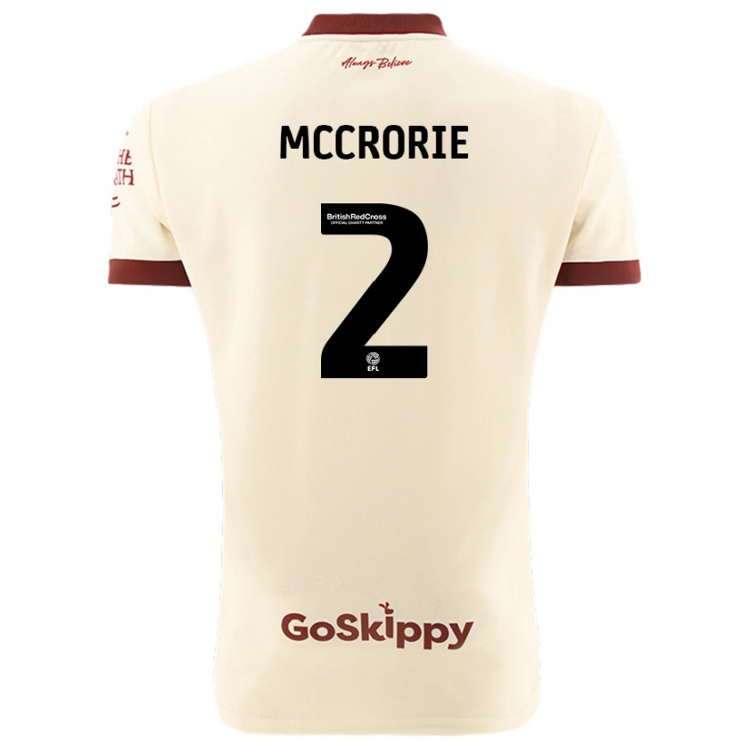 Danxen Bambino Maglia Ross Mccrorie #2 Crema Bianco Kit Gara Away 2024/25 Maglietta
