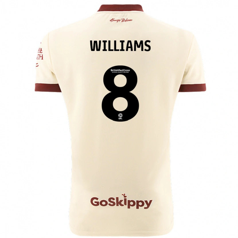 Danxen Bambino Maglia Joe Williams #8 Crema Bianco Kit Gara Away 2024/25 Maglietta