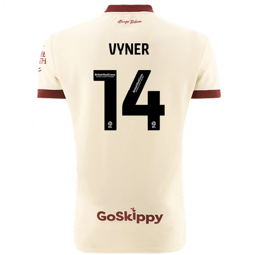Danxen Bambino Maglia Zak Vyner #14 Crema Bianco Kit Gara Away 2024/25 Maglietta