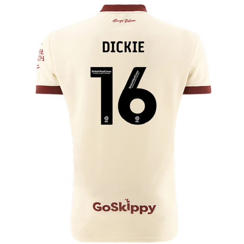 Danxen Bambino Maglia Rob Dickie #16 Crema Bianco Kit Gara Away 2024/25 Maglietta