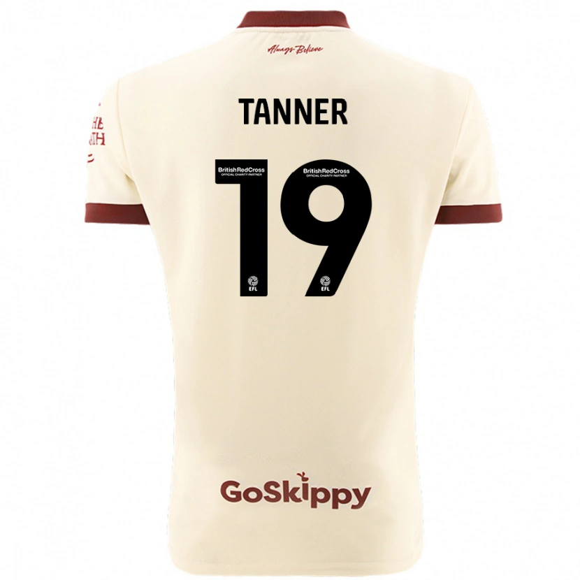 Danxen Bambino Maglia George Tanner #19 Crema Bianco Kit Gara Away 2024/25 Maglietta