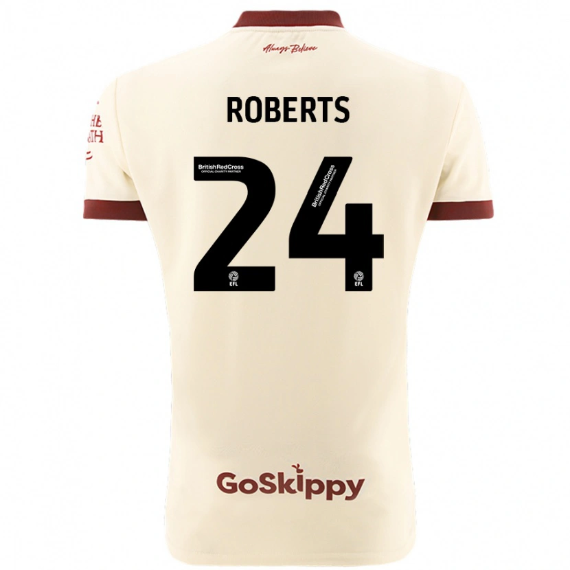 Danxen Bambino Maglia Haydon Roberts #24 Crema Bianco Kit Gara Away 2024/25 Maglietta