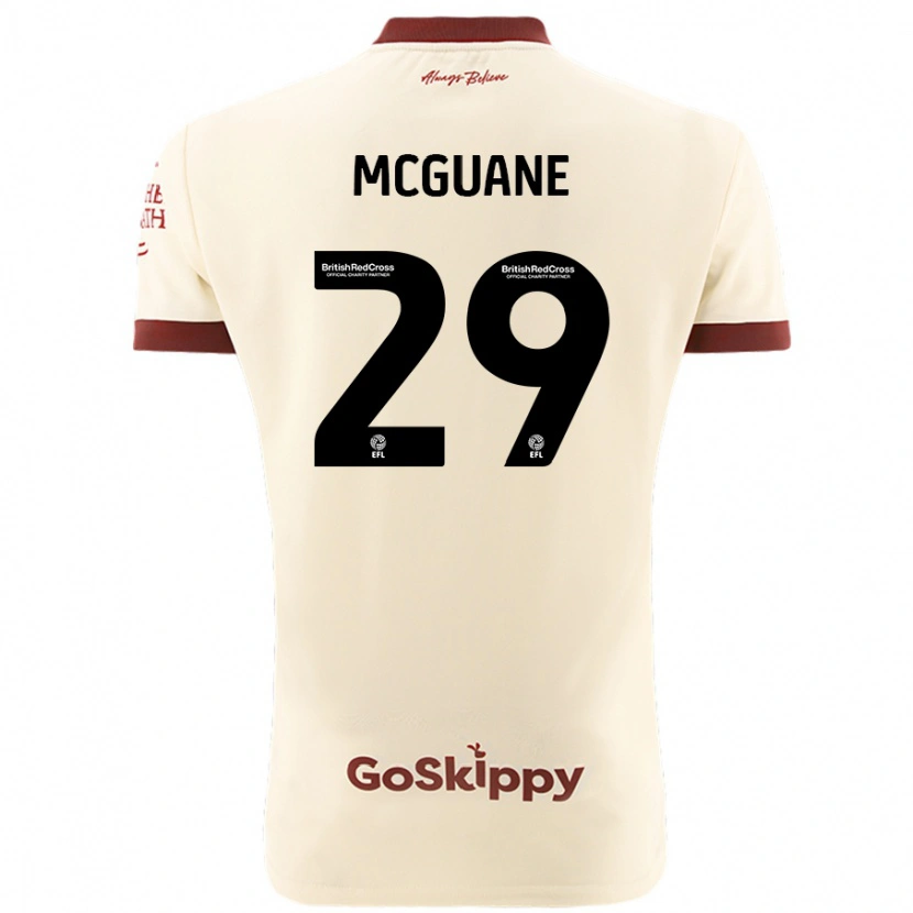 Danxen Bambino Maglia Marcus Mcguane #29 Crema Bianco Kit Gara Away 2024/25 Maglietta