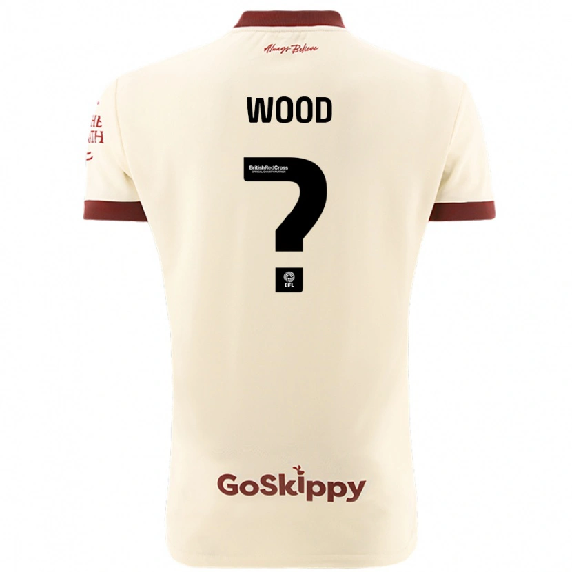 Danxen Bambino Maglia Callum Wood #0 Crema Bianco Kit Gara Away 2024/25 Maglietta