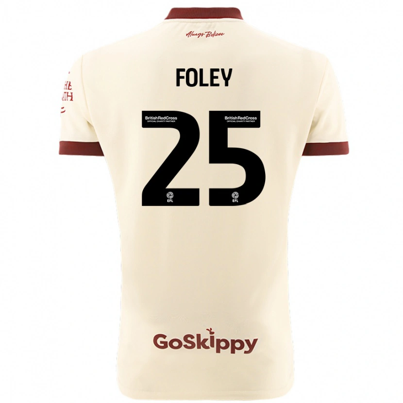 Danxen Bambino Maglia Erin Foley #25 Crema Bianco Kit Gara Away 2024/25 Maglietta