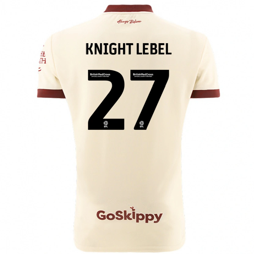 Danxen Bambino Maglia Jamie Knight-Lebel #27 Crema Bianco Kit Gara Away 2024/25 Maglietta