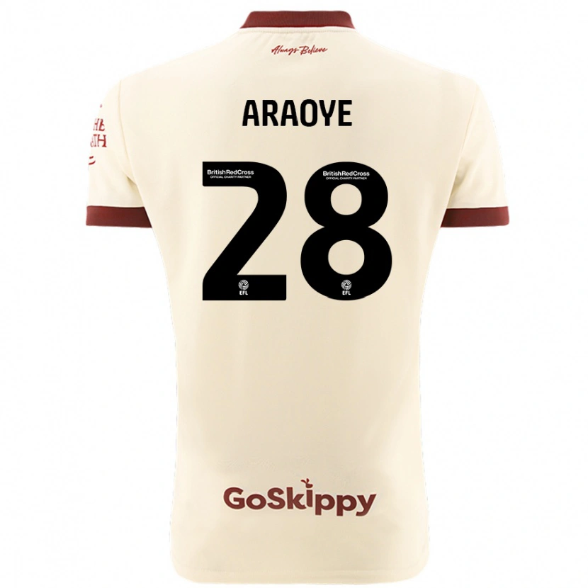 Danxen Bambino Maglia Raphael Araoye #28 Crema Bianco Kit Gara Away 2024/25 Maglietta