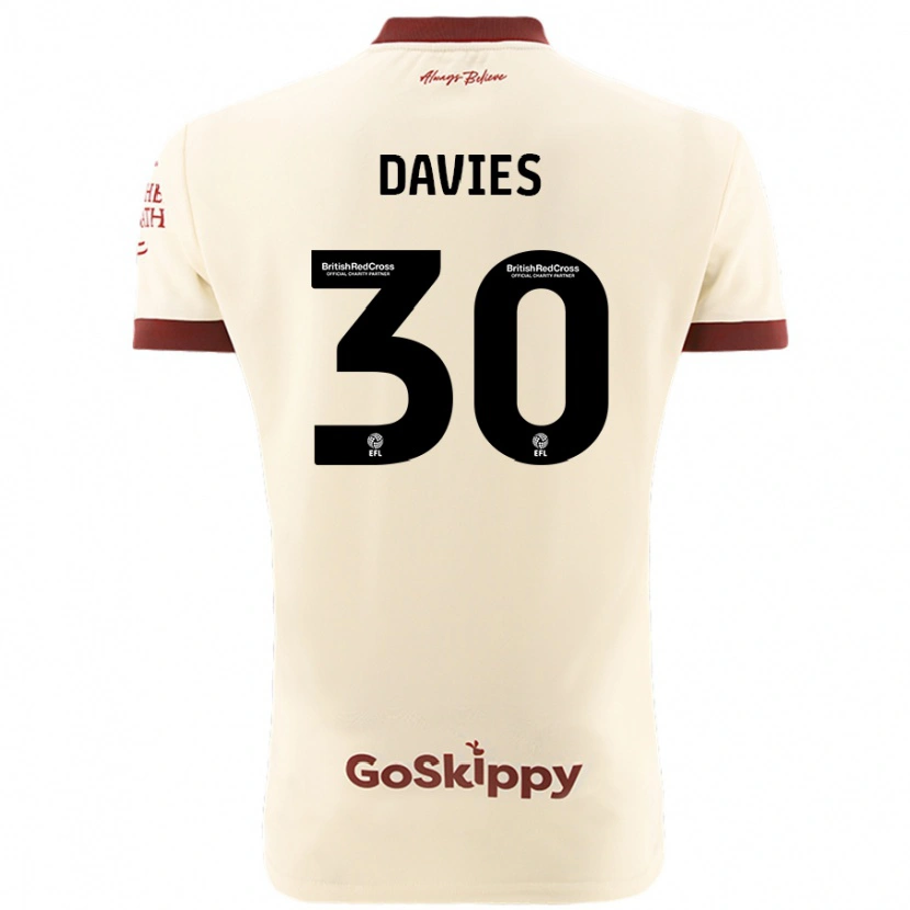 Danxen Bambino Maglia Yasmin Davies #30 Crema Bianco Kit Gara Away 2024/25 Maglietta