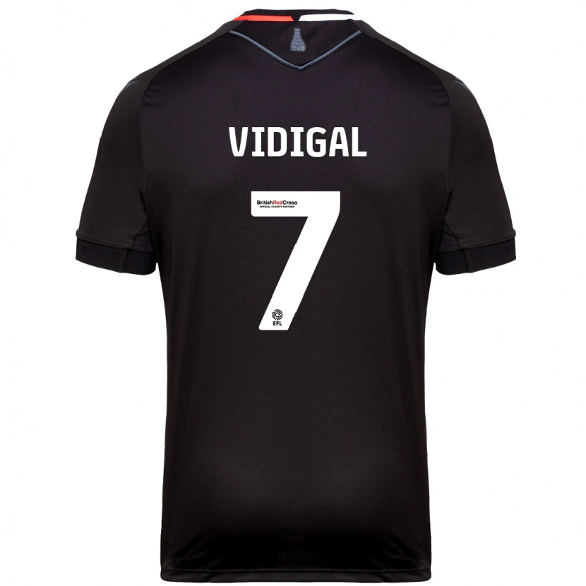 Danxen Bambino Maglia André Vidigal #7 Nero Kit Gara Away 2024/25 Maglietta