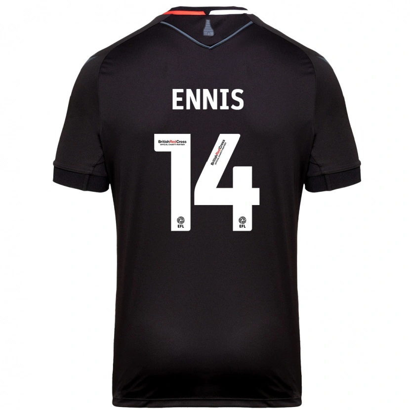 Danxen Bambino Maglia Niall Ennis #14 Nero Kit Gara Away 2024/25 Maglietta