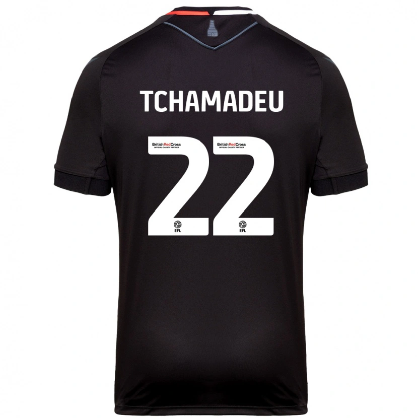 Danxen Bambino Maglia Junior Tchamadeu #22 Nero Kit Gara Away 2024/25 Maglietta
