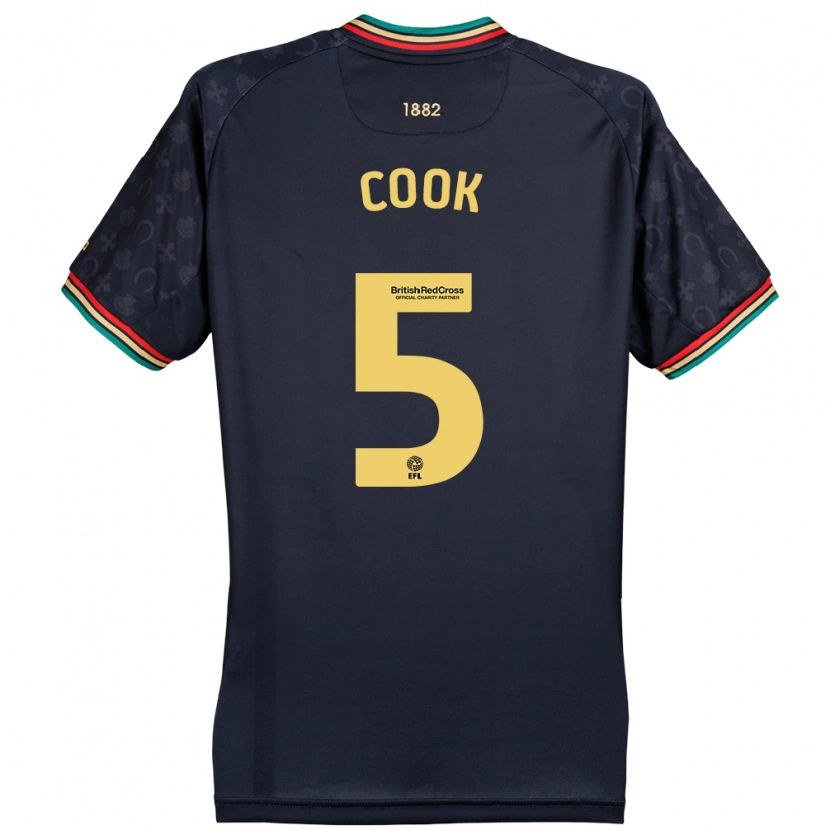 Danxen Bambino Maglia Steve Cook #5 Blu Navy Scuro Kit Gara Away 2024/25 Maglietta