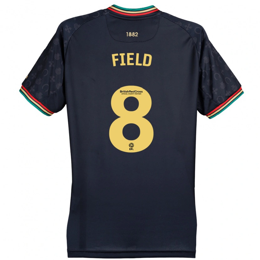 Danxen Bambino Maglia Sam Field #8 Blu Navy Scuro Kit Gara Away 2024/25 Maglietta