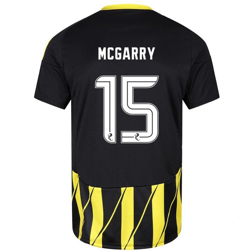 Danxen Bambino Maglia James Mcgarry #15 Nero Giallo Kit Gara Away 2024/25 Maglietta