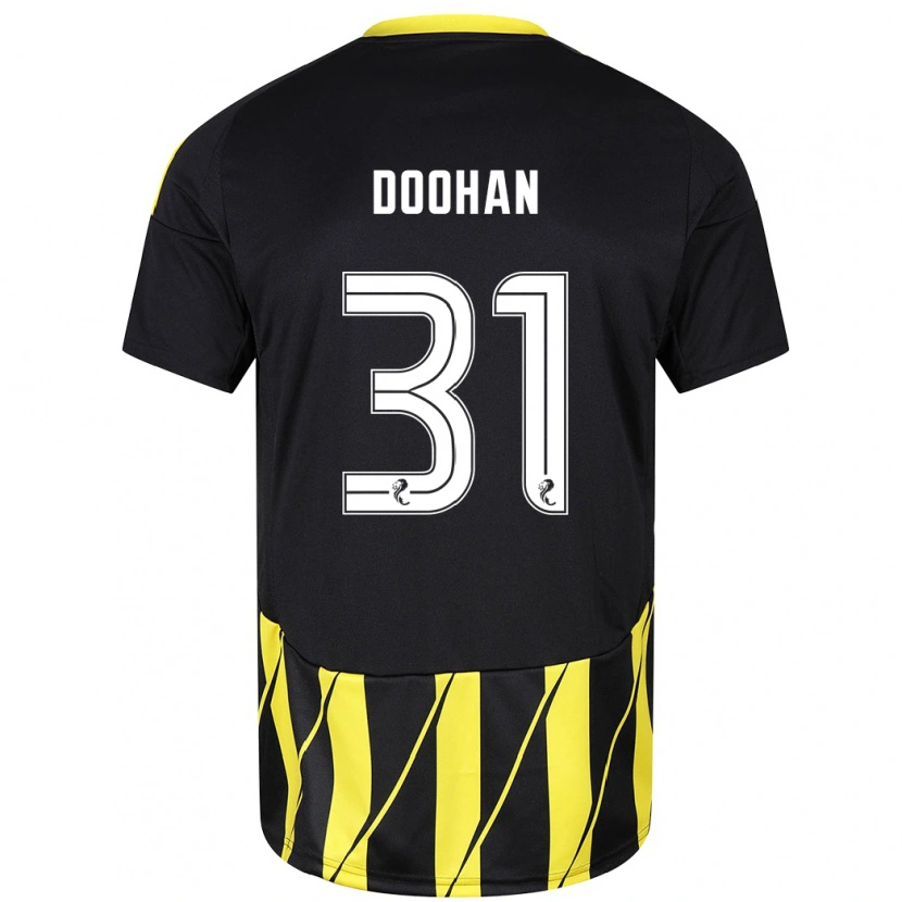 Danxen Bambino Maglia Ross Doohan #31 Nero Giallo Kit Gara Away 2024/25 Maglietta