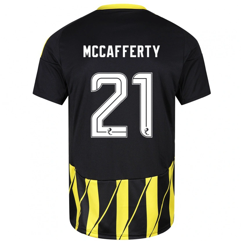 Danxen Bambino Maglia Eirinn Mccafferty #21 Nero Giallo Kit Gara Away 2024/25 Maglietta