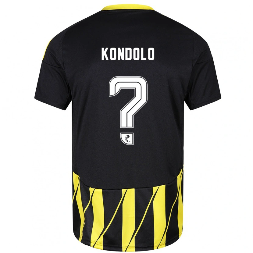 Danxen Bambino Maglia Christovie Kondolo #0 Nero Giallo Kit Gara Away 2024/25 Maglietta