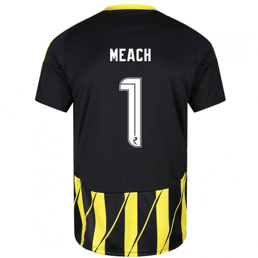 Danxen Bambino Maglia Aaliyah-Jay Meach #1 Nero Giallo Kit Gara Away 2024/25 Maglietta