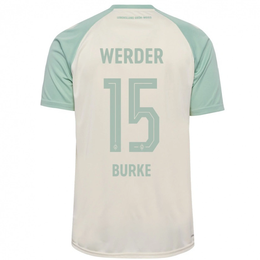 Danxen Bambino Maglia Oliver Burke #15 Bianco Sporco Verde Chiaro Kit Gara Away 2024/25 Maglietta