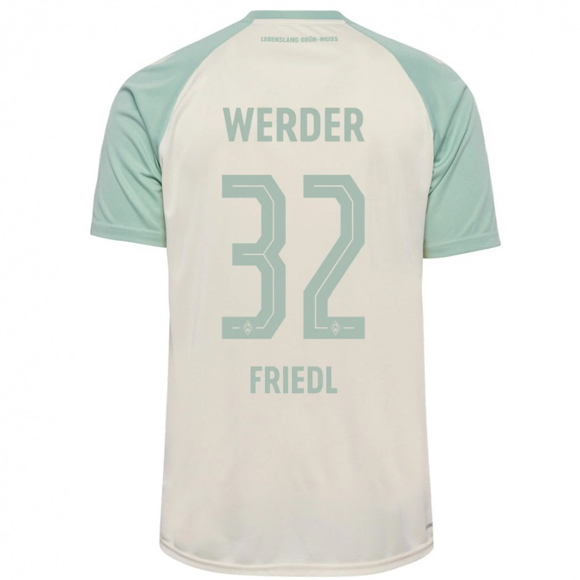 Danxen Bambino Maglia Marco Friedl #32 Bianco Sporco Verde Chiaro Kit Gara Away 2024/25 Maglietta