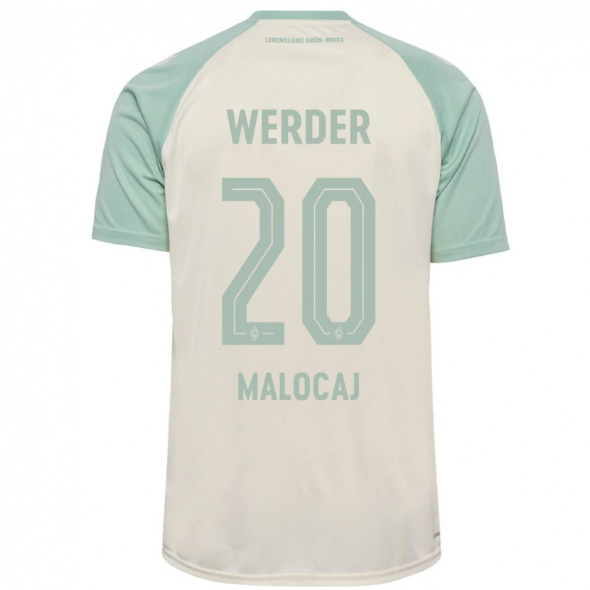 Danxen Bambino Maglia Edinjo Malocaj #20 Bianco Sporco Verde Chiaro Kit Gara Away 2024/25 Maglietta