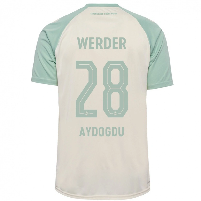 Danxen Bambino Maglia Onur Aydogdu #28 Bianco Sporco Verde Chiaro Kit Gara Away 2024/25 Maglietta