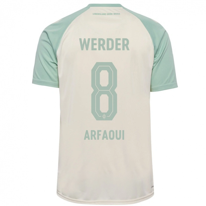 Danxen Bambino Maglia Amira Arfaoui #8 Bianco Sporco Verde Chiaro Kit Gara Away 2024/25 Maglietta