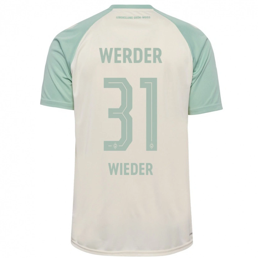 Danxen Bambino Maglia Verena Wieder #31 Bianco Sporco Verde Chiaro Kit Gara Away 2024/25 Maglietta