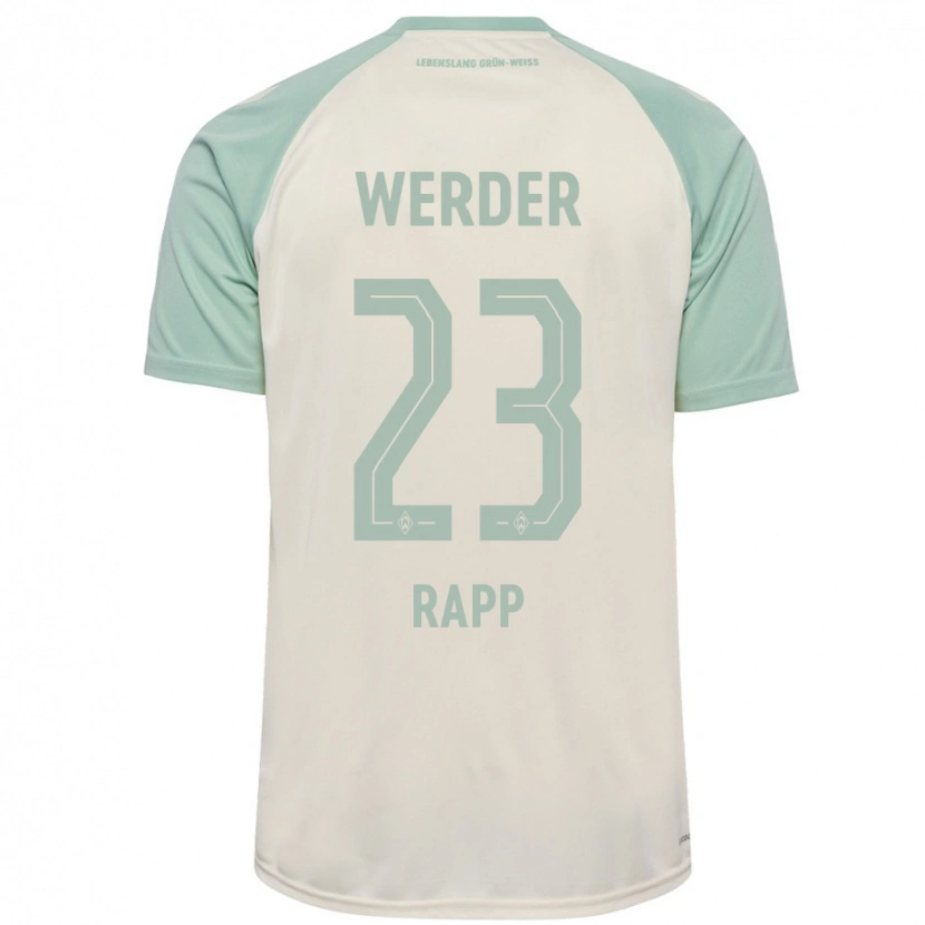 Danxen Bambino Maglia Nicolai Rapp #23 Bianco Sporco Verde Chiaro Kit Gara Away 2024/25 Maglietta