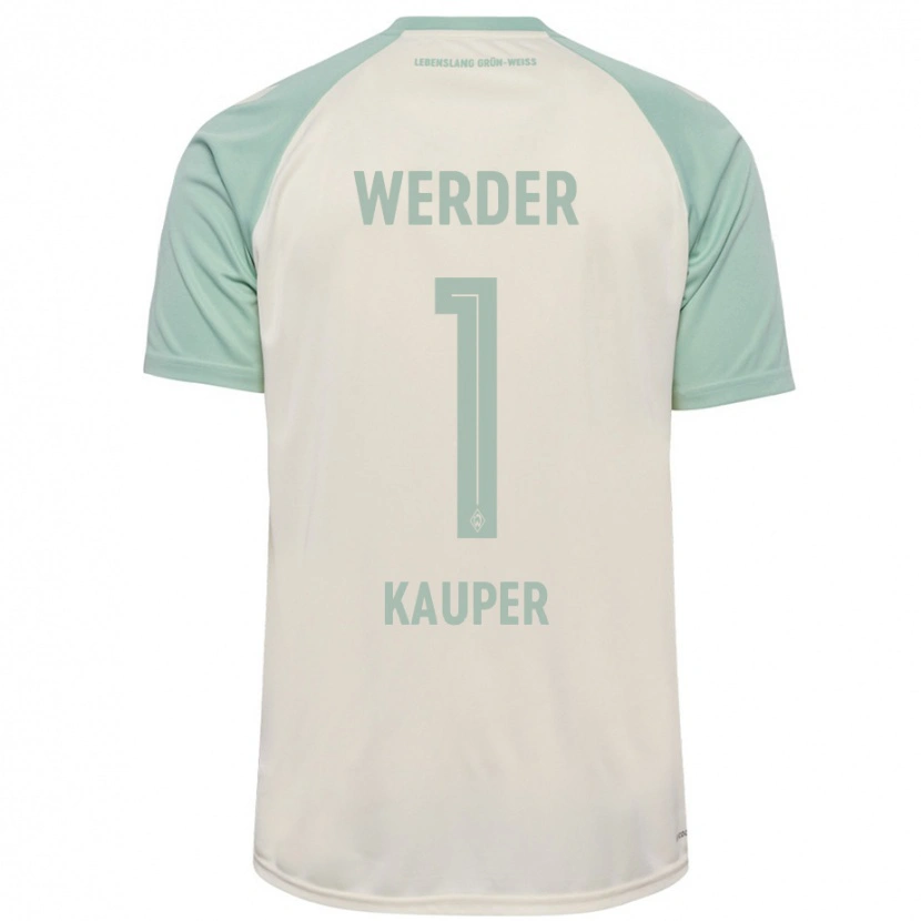 Danxen Bambino Maglia Ben Käuper #1 Bianco Sporco Verde Chiaro Kit Gara Away 2024/25 Maglietta