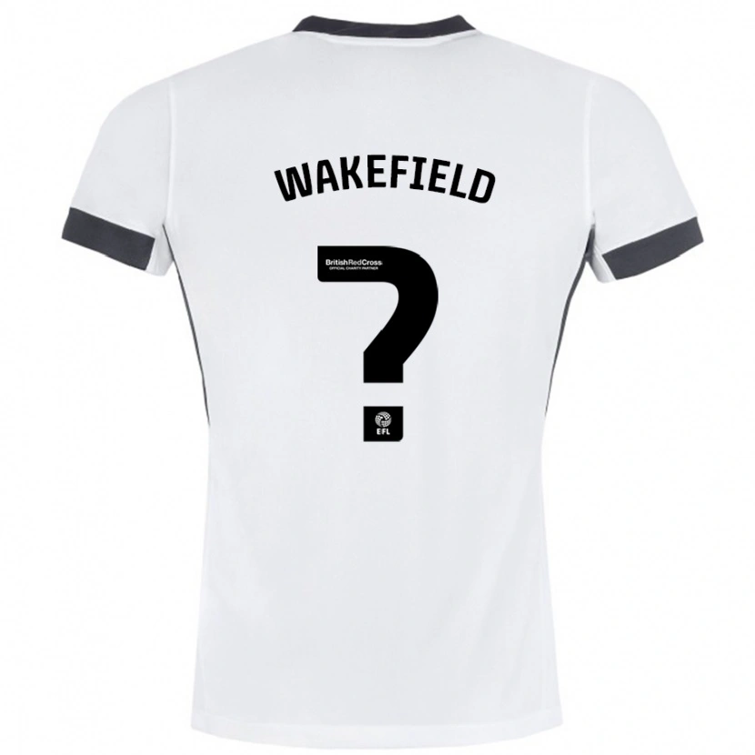 Danxen Bambino Maglia Kieran Wakefield #0 Bianco Nero Kit Gara Away 2024/25 Maglietta
