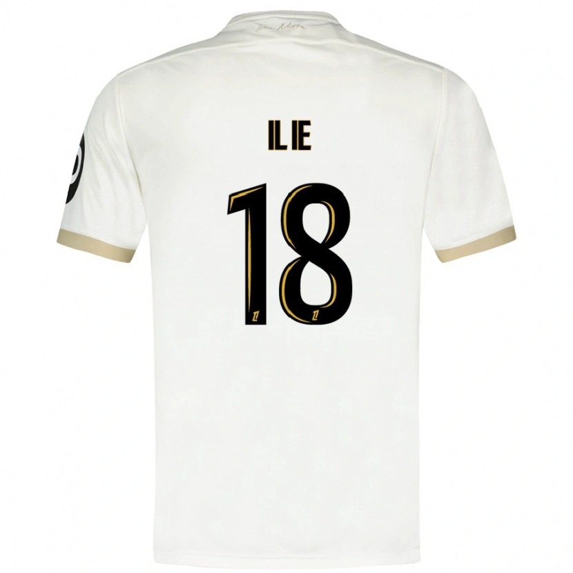 Danxen Bambino Maglia Rareș Ilie #18 Bianco Oro Kit Gara Away 2024/25 Maglietta