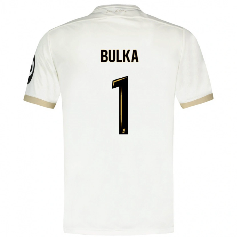 Danxen Bambino Maglia Marcin Bulka #1 Bianco Oro Kit Gara Away 2024/25 Maglietta