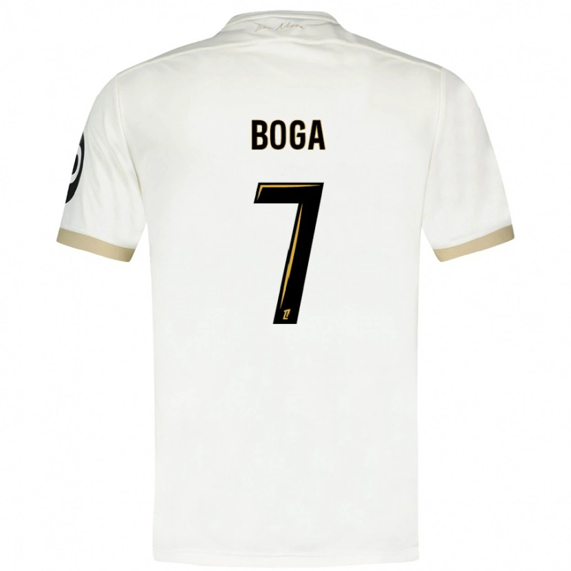 Danxen Bambino Maglia Jérémie Boga #7 Bianco Oro Kit Gara Away 2024/25 Maglietta