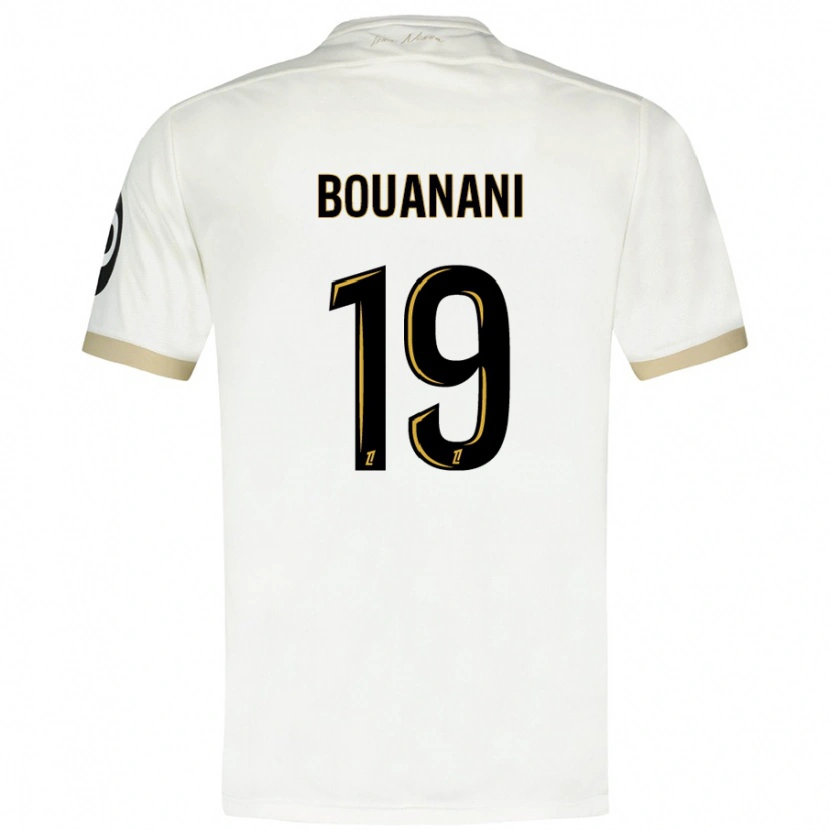 Danxen Bambino Maglia Badredine Bouanani #19 Bianco Oro Kit Gara Away 2024/25 Maglietta