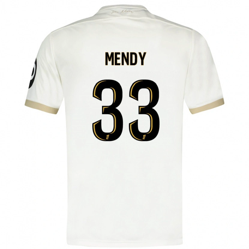 Danxen Bambino Maglia Antoine Mendy #33 Bianco Oro Kit Gara Away 2024/25 Maglietta